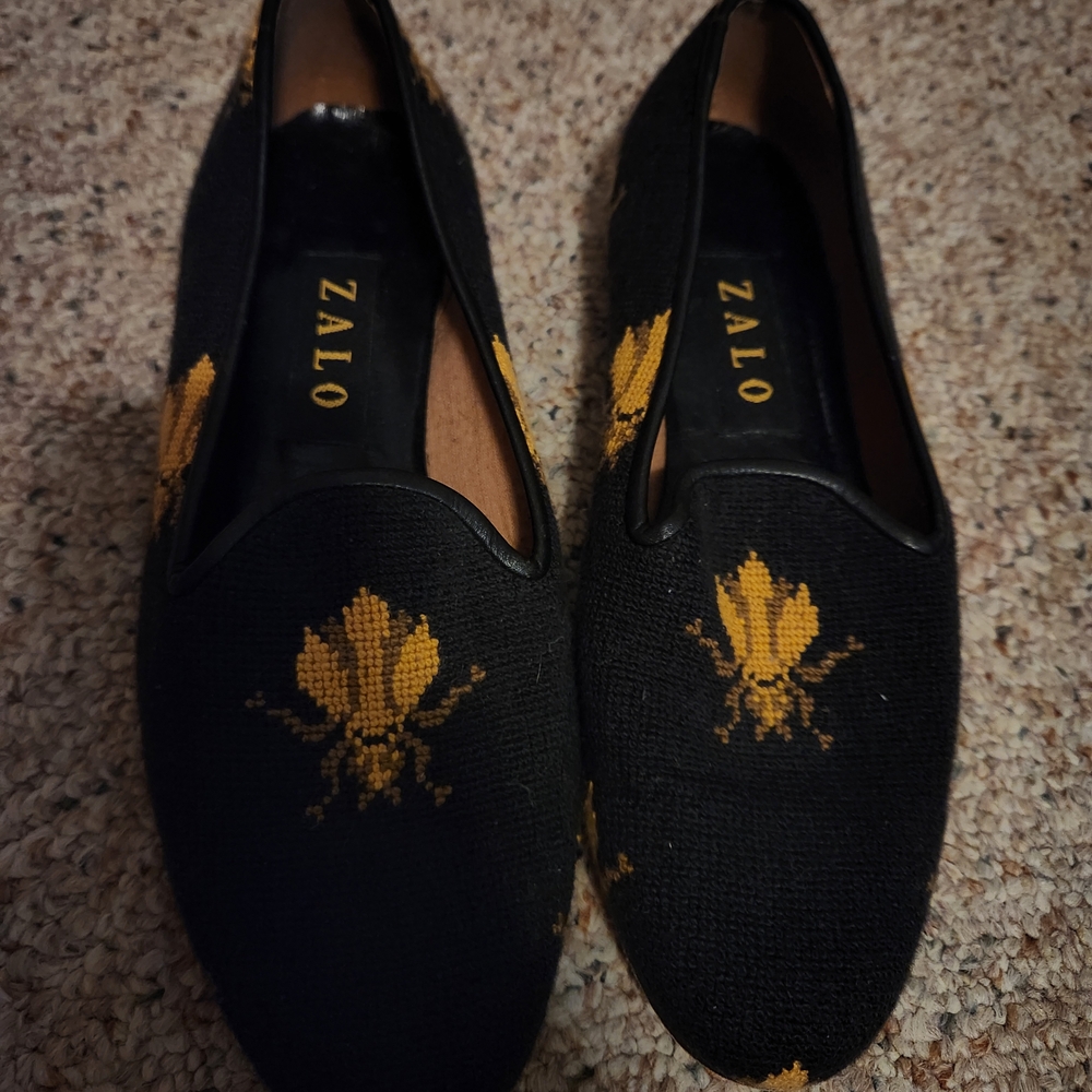 Zalo Black and Gold Men's Loafers